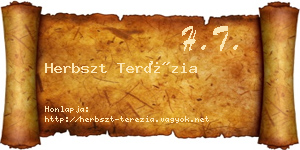 Herbszt Terézia névjegykártya